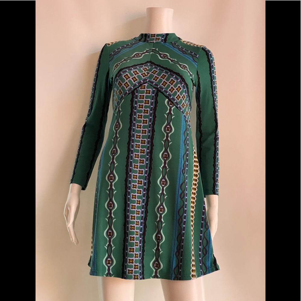 NWT Free People long sleeve Green-Blue Dress